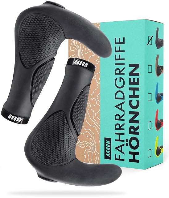 AARON Horn grips with integrated bar ends fitted to a handlebar
