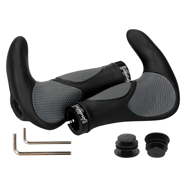 Gindoly ergonomic lock-on bicycle grips with locking rings