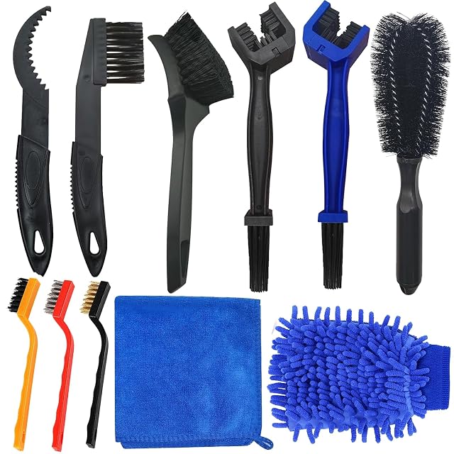 LEWBDF eleven-piece bike cleaning set including a wire brush