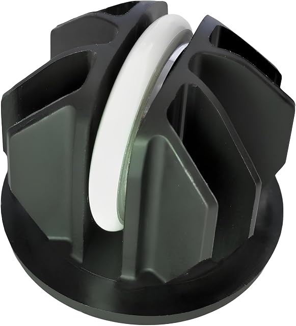 egmatec fork steerer plug holding a tracking tag, shown beside a fork