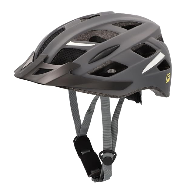 Fischer Urban Levin city helmet in grey, showing its vents and adjustable inner ring