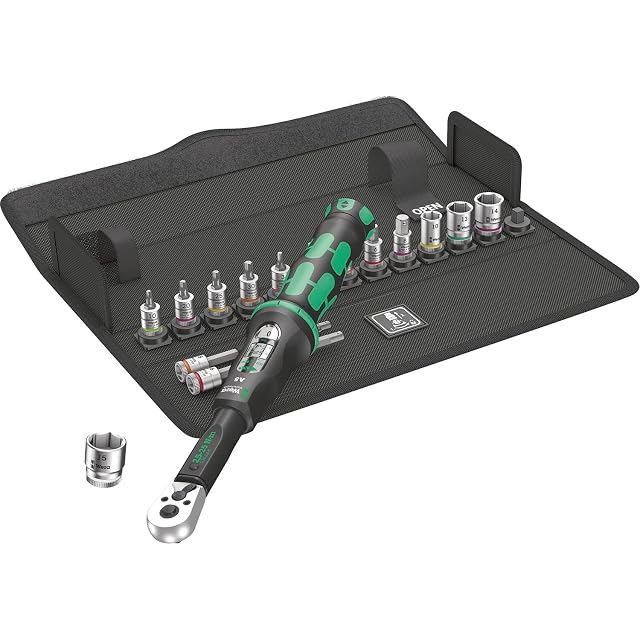 Wera Bicycle Set Torque 1 with its click-torque wrench and bit sockets