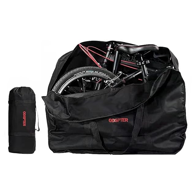 ODSPTER folding bike transport bag with its shoulder strap