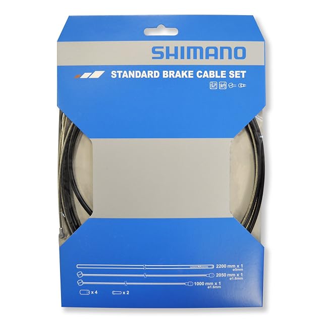 Shimano black brake cable and housing set with ferrules