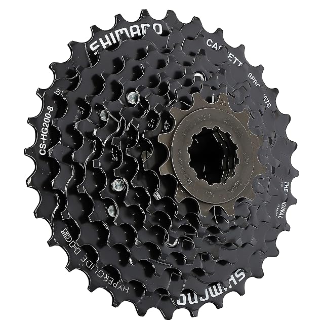 Shimano CS-HG200 8-speed cassette showing its sprocket stack