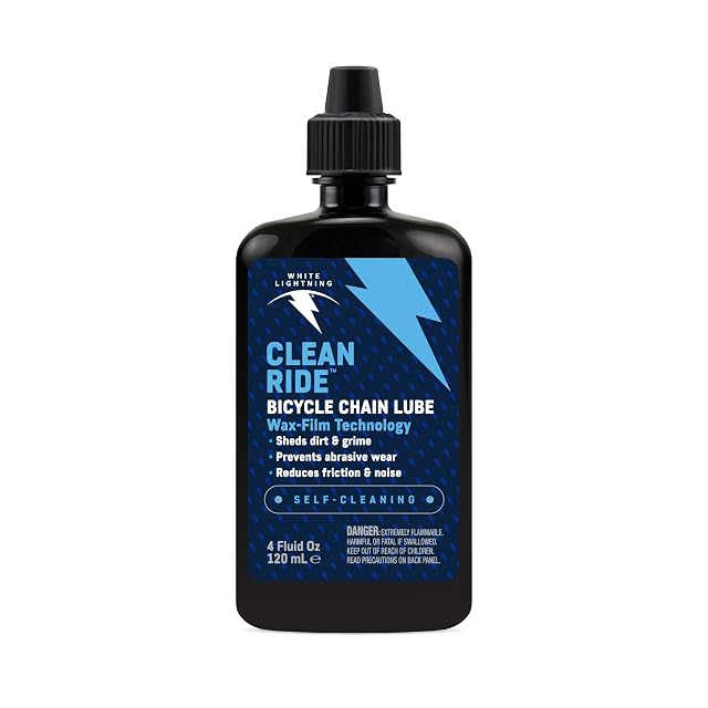 White Lightning Clean Ride self-cleaning wax chain lubricant bottle