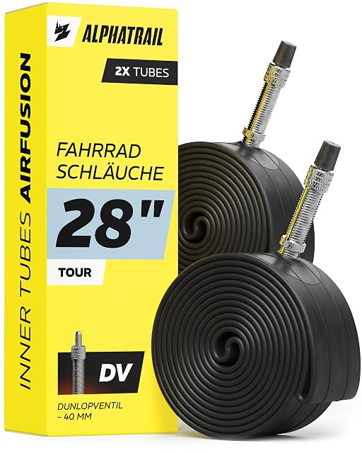 Alphatrail inner tubes with Dunlop valves in their packaging