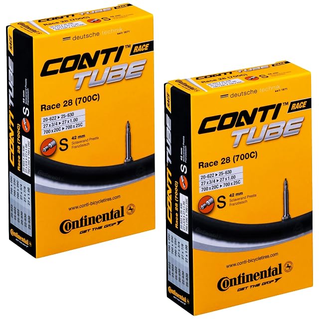 Continental Race 28 bicycle inner tubes with 42 mm Presta valves