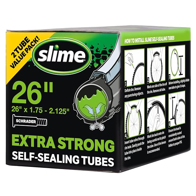 Slime self-sealing bicycle inner tube in its packaging