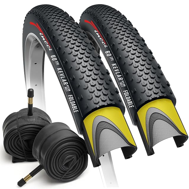 Fincci 700x38c folding gravel bike tires with inner tubes