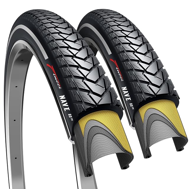Fincci 700x35c tires with reflective sidewall stripes