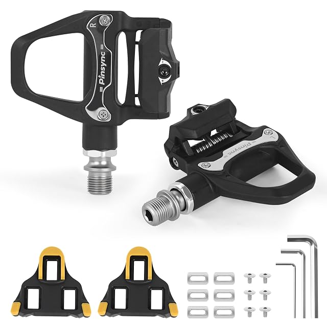 Pinsync road clipless pedals with their supplied cleats