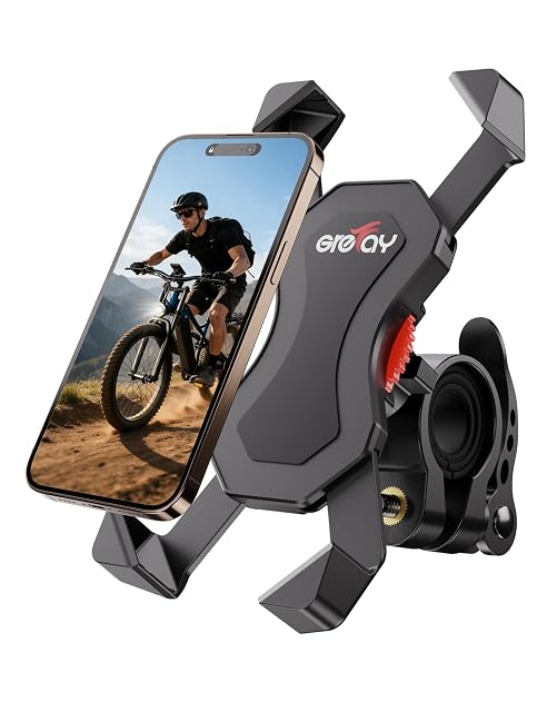Grefay bike phone mount holding a smartphone on a handlebar