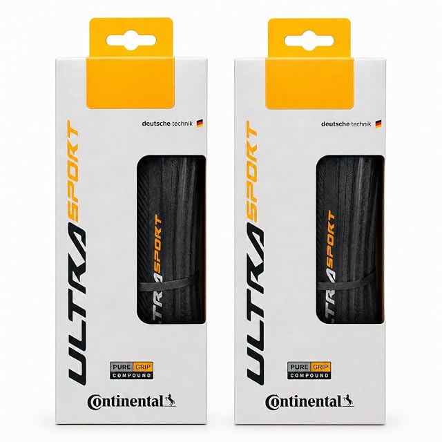 Continental Ultra Sport III black road bike tire, two-pack
