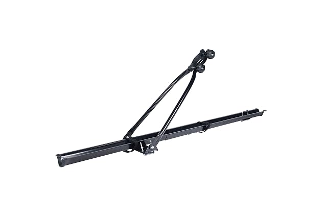 CAM 1231 Biker roof bike carrier clamped to a set of crossbars