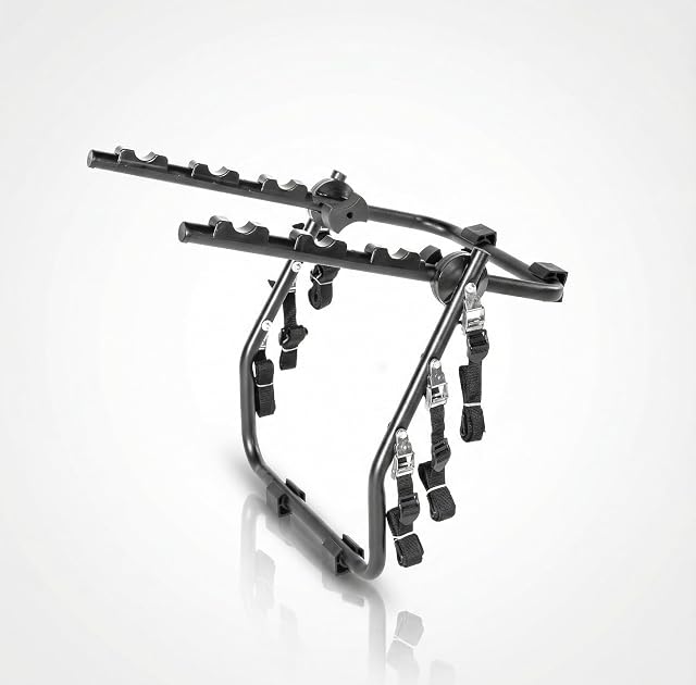 VDP Travel boot-mounted bike rack strapped to a car tailgate
