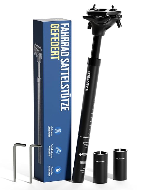 LAINFELD suspension seatpost showing its spring mechanism