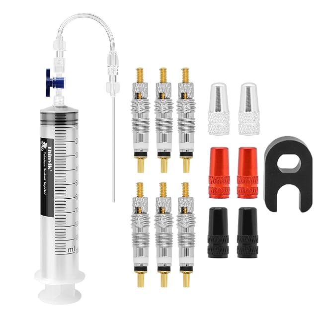 Thinvik tubeless sealant injector kit with valve cores and caps